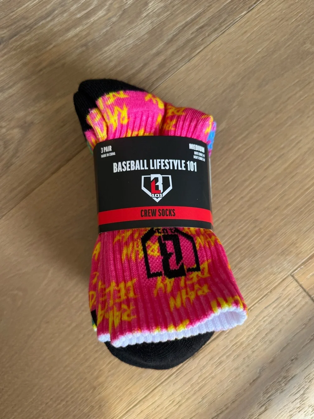Baseball Lifestyle 101 - Rain Delay - Performance Socks - 3 pack - NWT